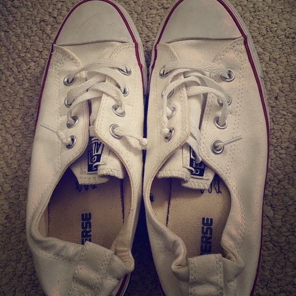 white no tie converse
